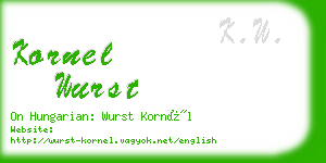 kornel wurst business card